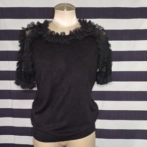 Sioni Black Ruffled Sweater